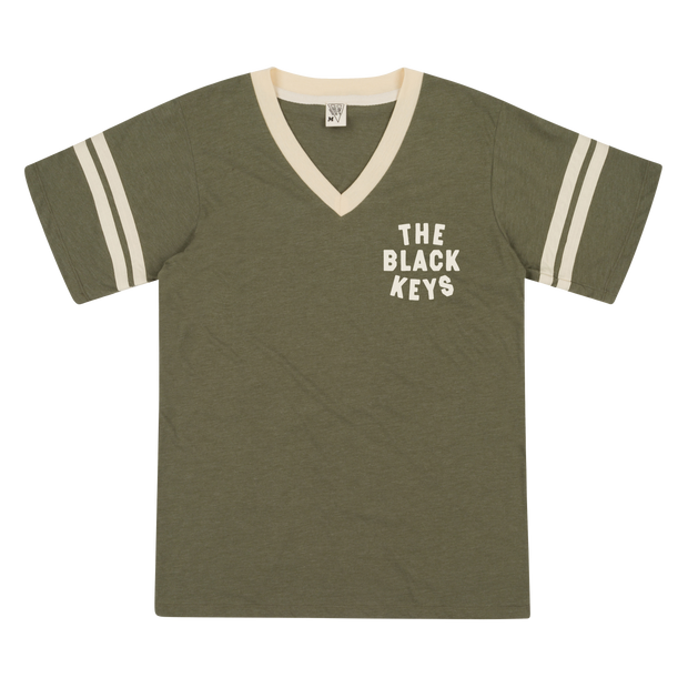 Army Green NRNF Vneck Ringer Tee (Pre-Order)